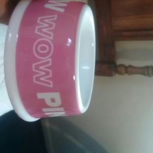 Pink dog bowl